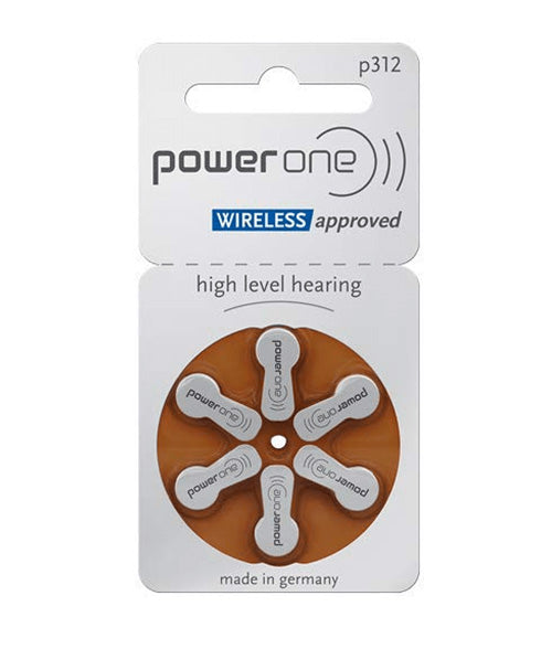 Power One MERCURY FREE Hearing Aid Batteries size 312