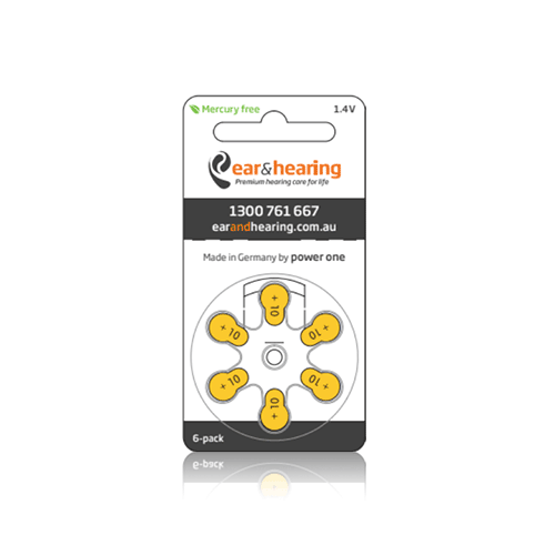 Ear & Hearing Australia Power One MERCURY FREE Hearing Aid Batteries size 10