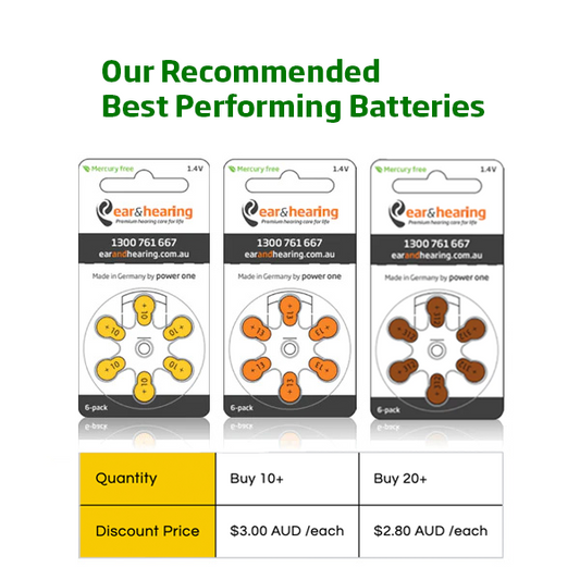 Ear and Hearing Power One MERCURY FREE Hearing Aid Batteries